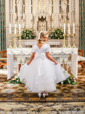 Crystal & Pearl - Ava Communion Dress 3 layered Tulle Skirt COM44