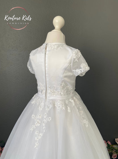 Poinsettia White Communion Dress - CT5215 - Ballet Length