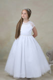 MASSIVE COMMUNION DRESS SALE 2024!!! Celebrations White Communion Dress - Fuscia