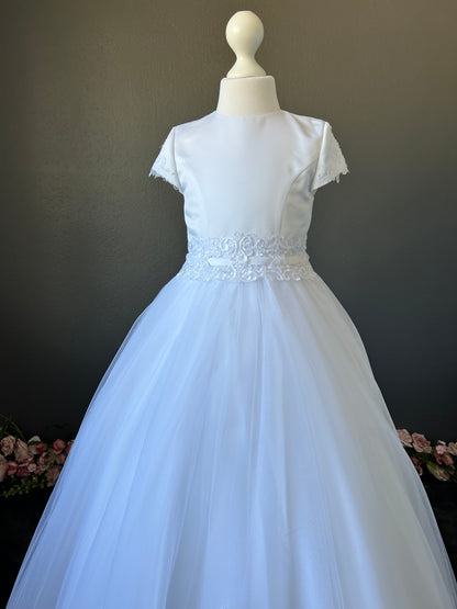 Poinsettia White Communion Dress - CT5235 - Ballet Length