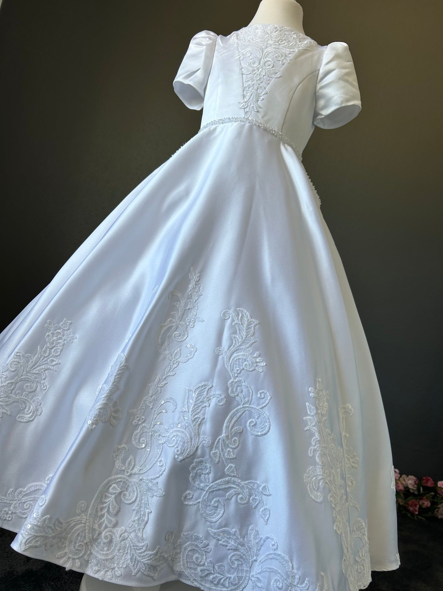 Poinsettia White Communion Dress - CT5231 - Ballet Length