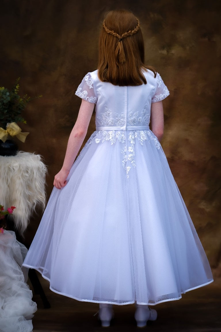 Poinsettia White Communion Dress - CT5215 - Ballet Length