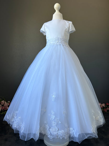 Poinsettia White Communion Dress - CT5235 - Ballet Length