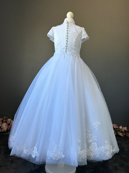 Poinsettia White Communion Dress - CT5235 - Ballet Length