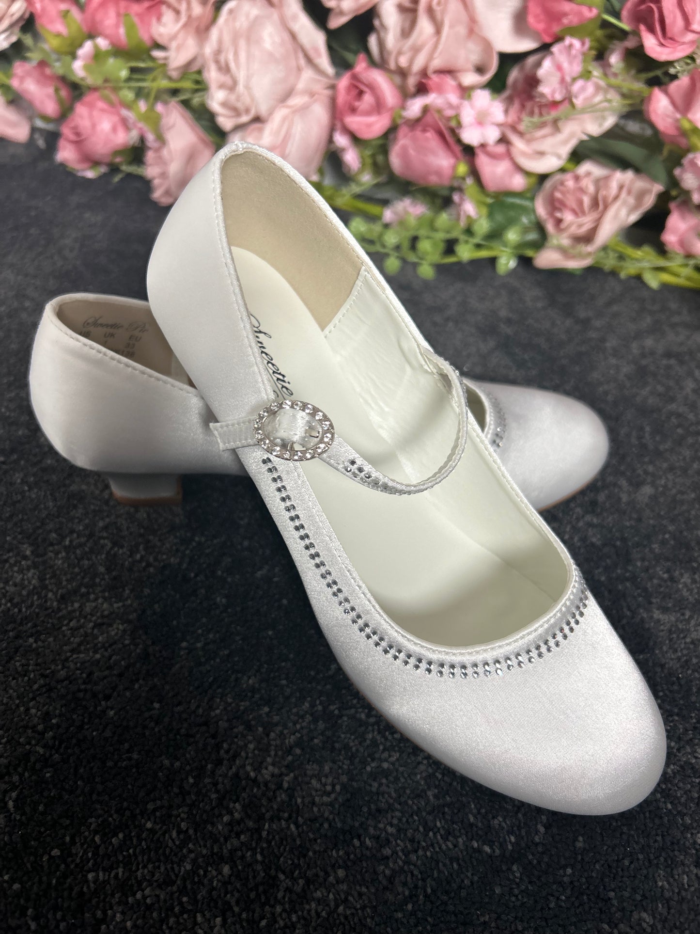 Sweetie Pie - Girls White Communion Shoes - SW6138