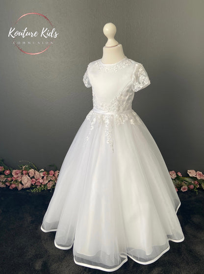 Poinsettia White Communion Dress - CT5215 - Ballet Length