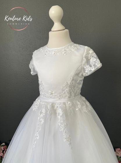 Poinsettia White Communion Dress - CT5215 - Ballet Length