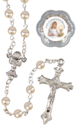 Communion Rosary Beads Imitation Pearl