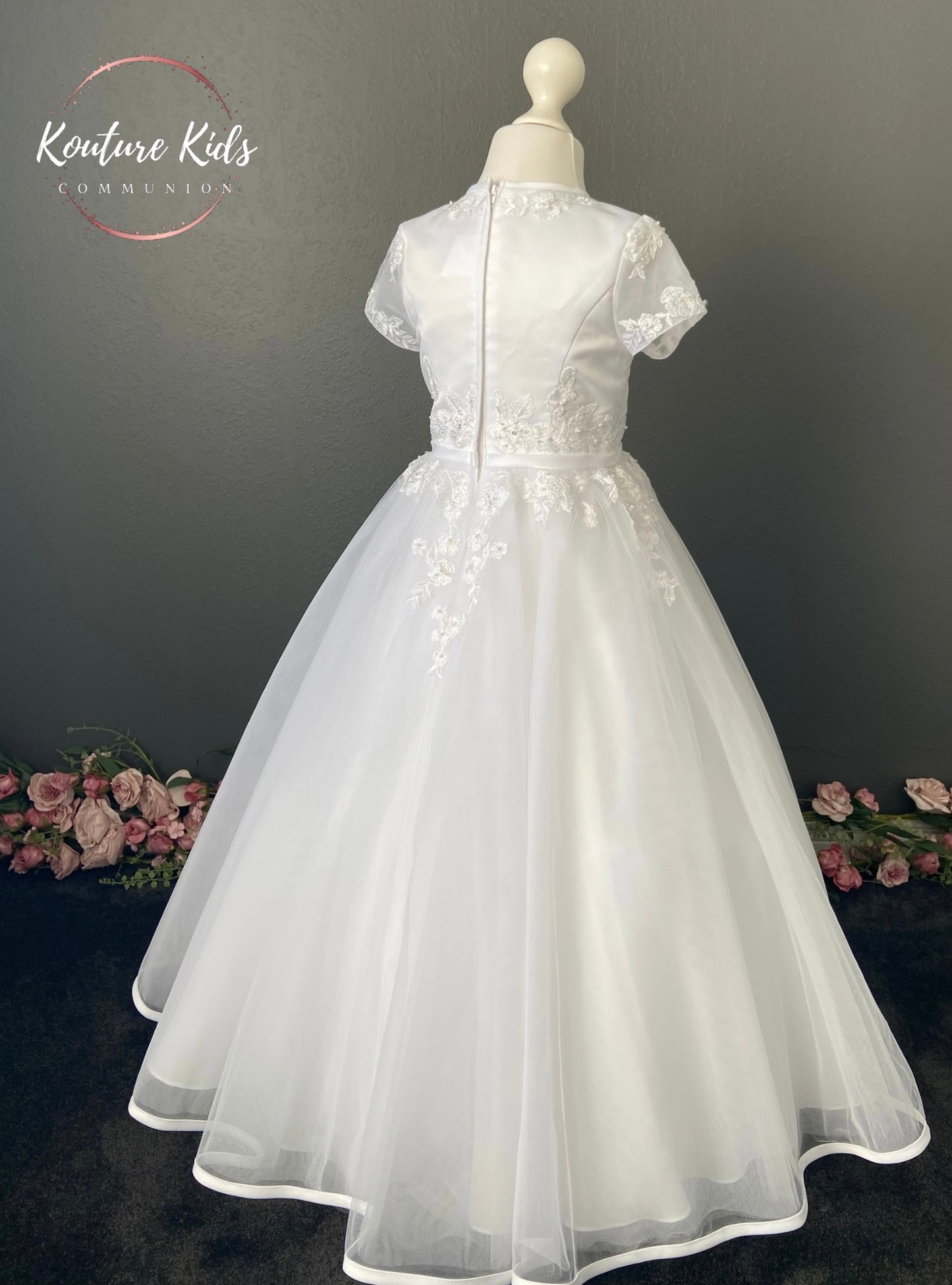 Poinsettia White Communion Dress - CT5215 - Ballet Length