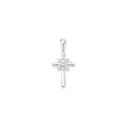 Holy Communion S/S CZ  Cross Pendant