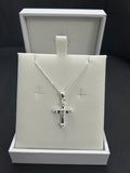 Sterling silver with diamanté Cross Necklace