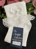 The Starlight Collection - Tammy Kelly Single Frill Communion Socks White