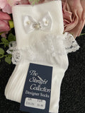 The Starlight Collection - Tammy Annie Single Frill Communion Socks White