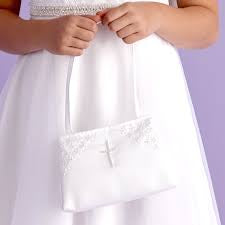 Girls First Communion Bag with Beads and Cross - Charlotte - P120