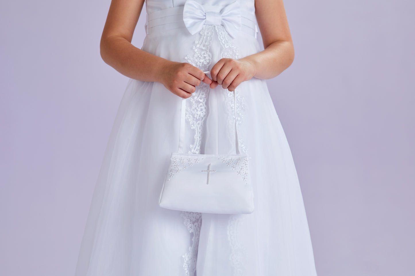 Girls First Communion Bag with Beads and Cross - Charlotte - P120