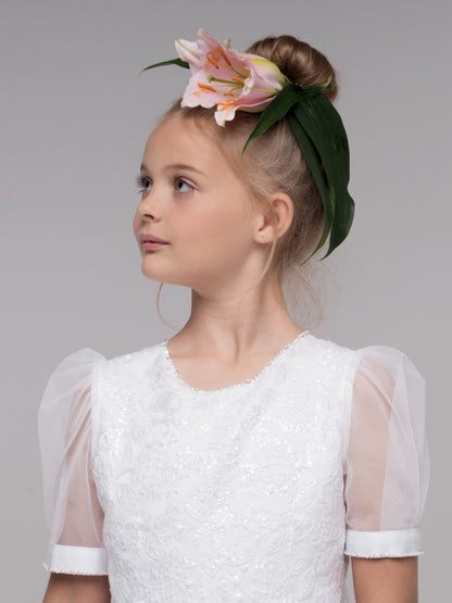 Paula's Communion- White Communion Dress - PJ-51 Long Length