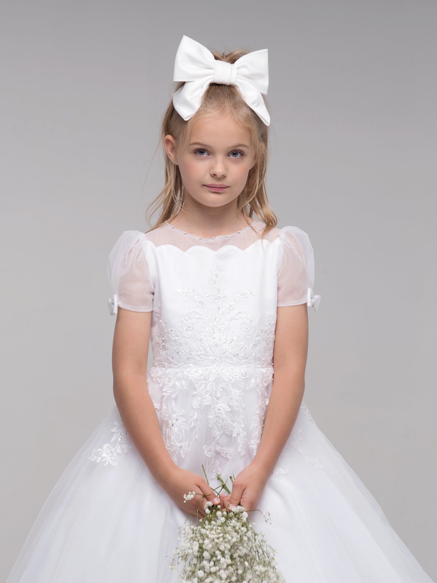 Paula's Communion- White Communion Dress - PJ-52 Long Length