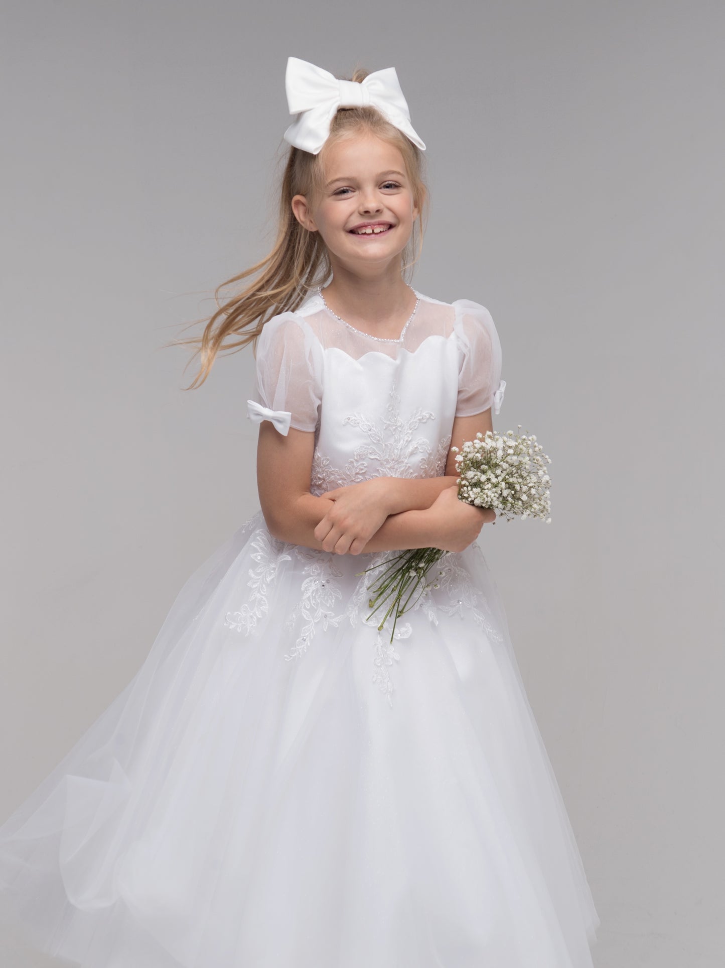 Paula's Communion- White Communion Dress - PJ-52 Long Length