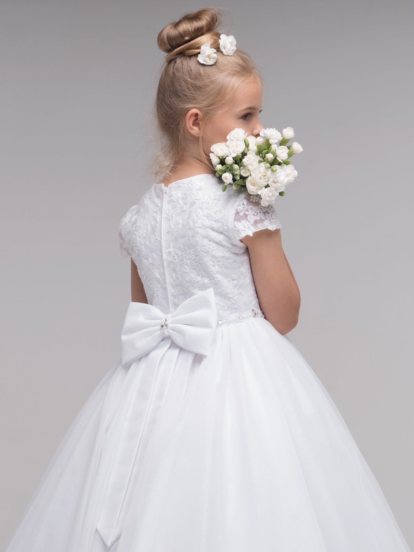 Paula's Communion- White Communion Dress - PJ-53 Long Length