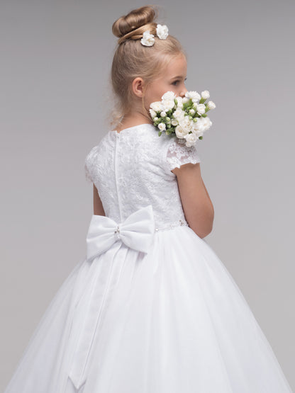 Paula's Communion- White Communion Dress - PJ-53 Long Length