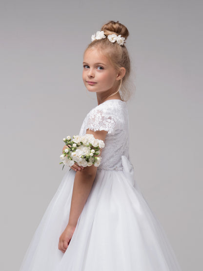 Paula's Communion- White Communion Dress - PJ-53 Long Length