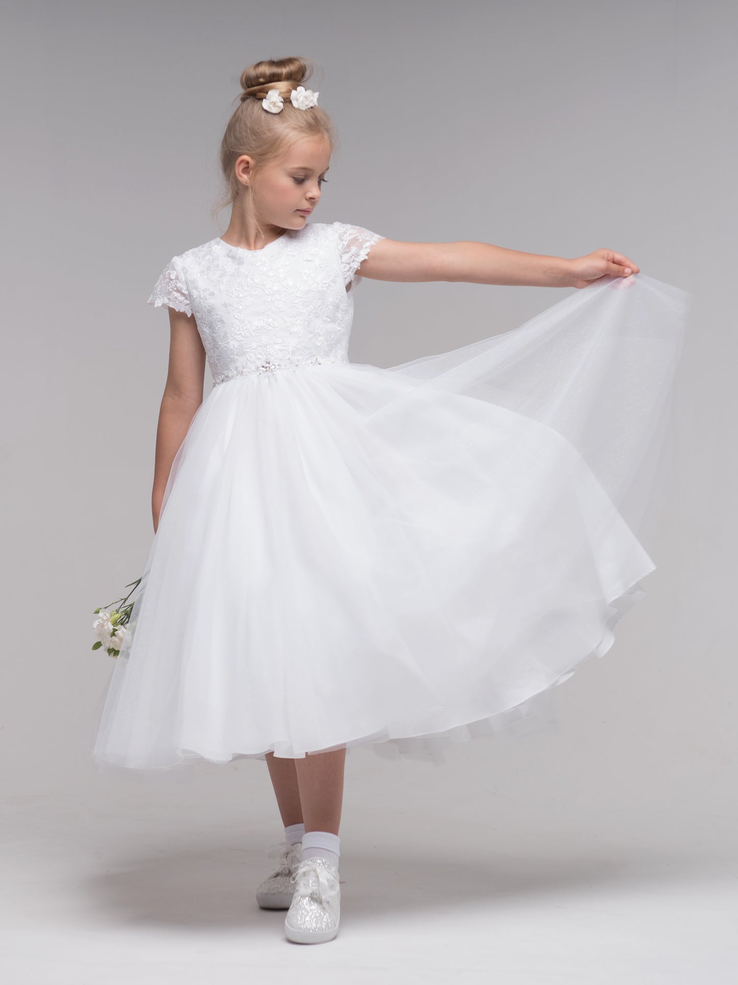 Paula's Communion- White Communion Dress - PJ-53 Long Length