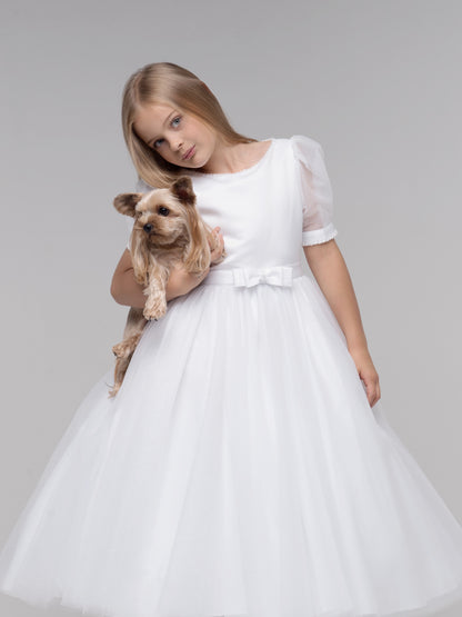 Paula's Communion- White Communion Dress - PJ-54 Long Length