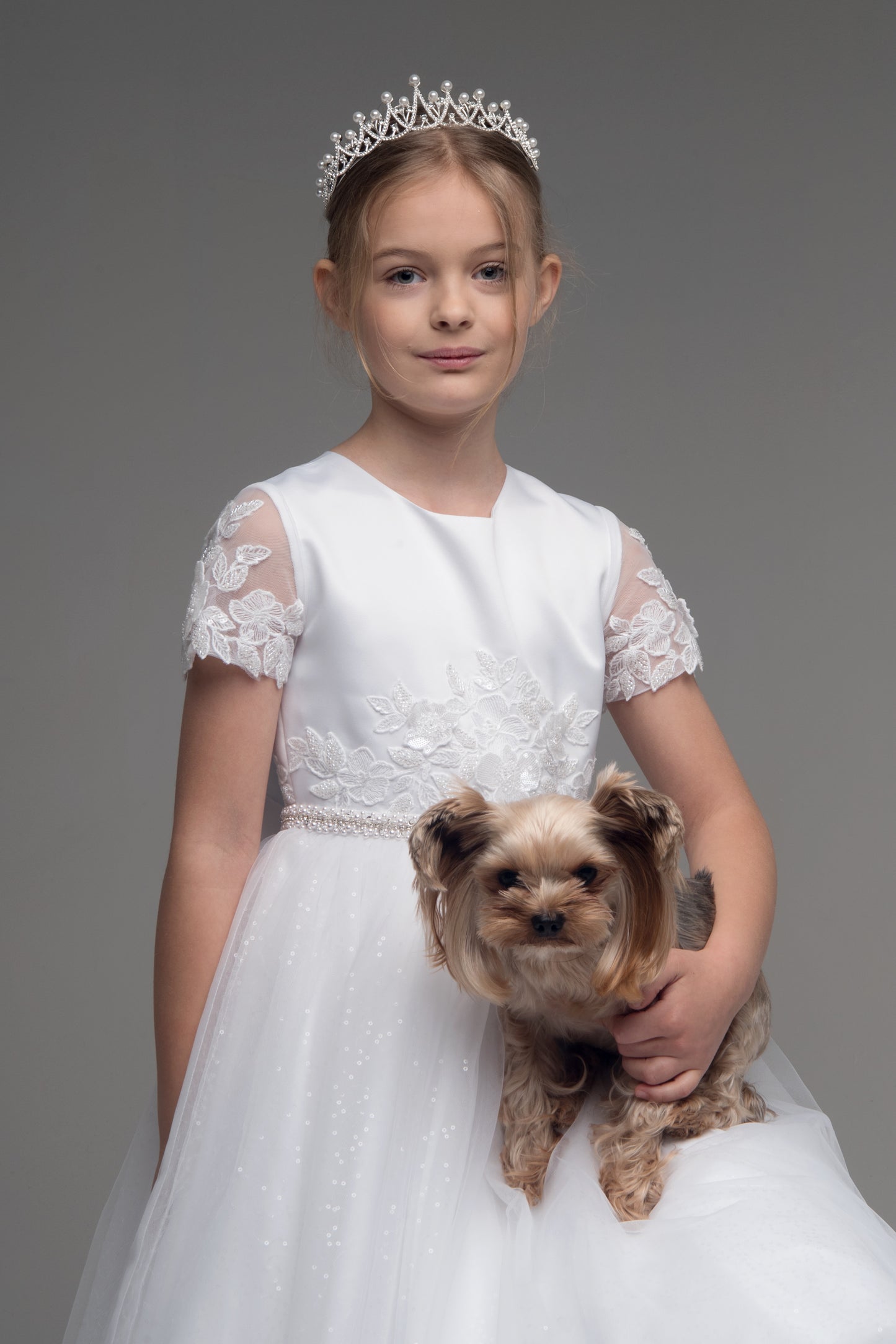 Paula's Communion- White Communion Dress - PJ-66 Long Length