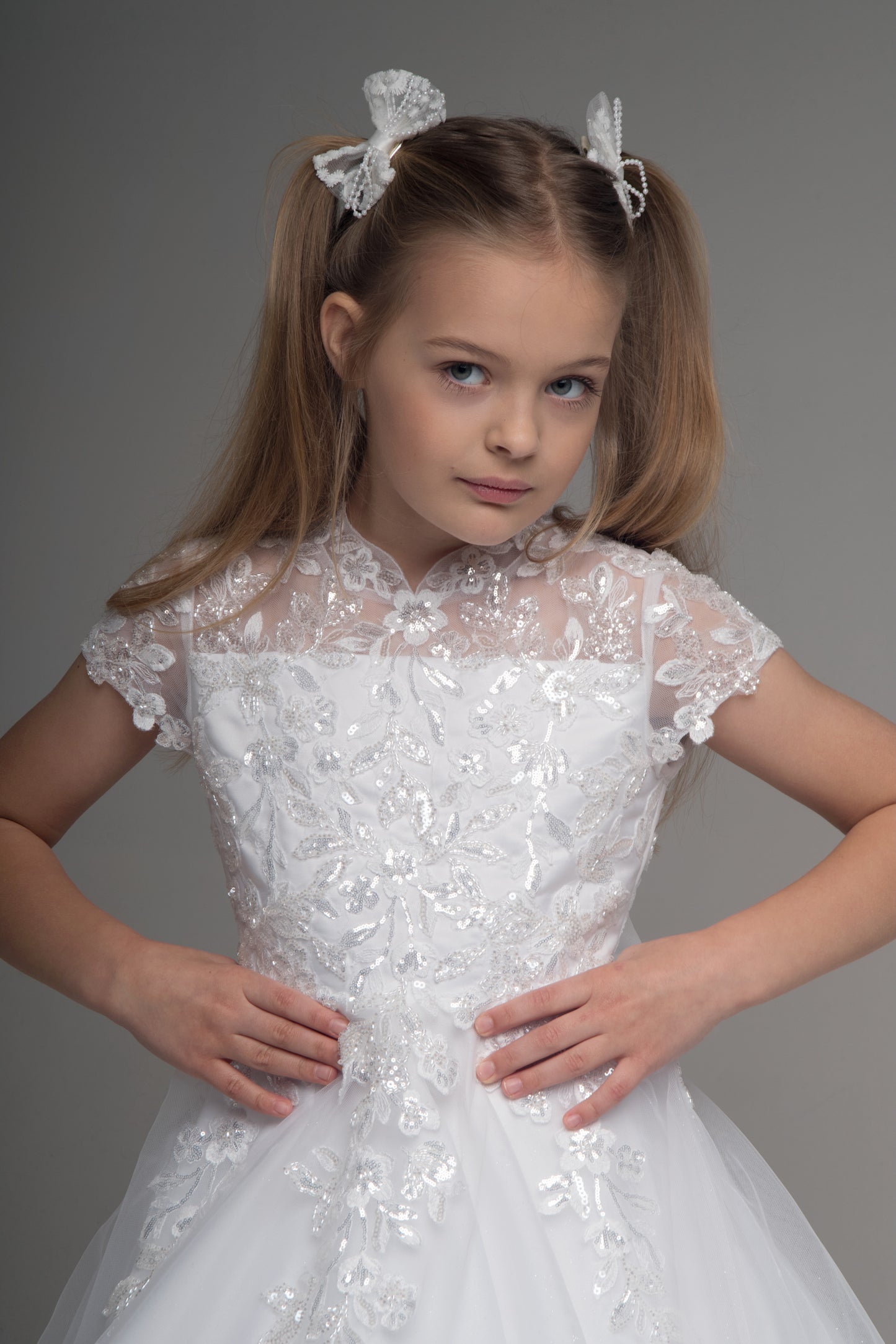 Paula's Communion- White Communion Dress - PJ-67 Long Length