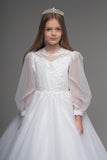 Paula's Communion- White Communion Dress - PJ-69 Long Length