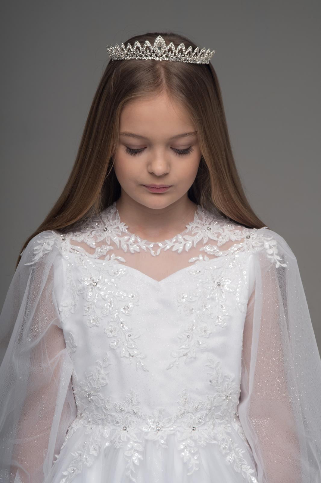 Paula's Communion- White Communion Dress - PJ-69 Long Length