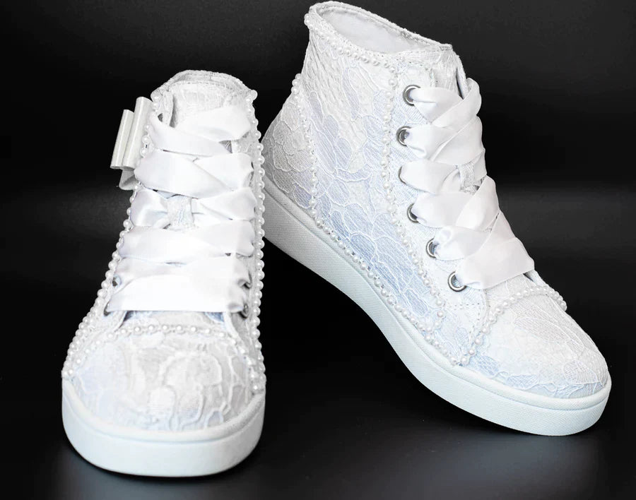 Sweetie Pie - Girls White Sneakers - Raya