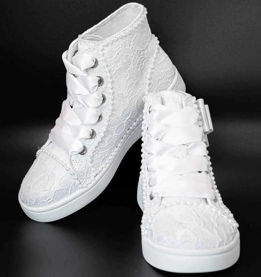 Sweetie Pie - Girls White Sneakers - Raya