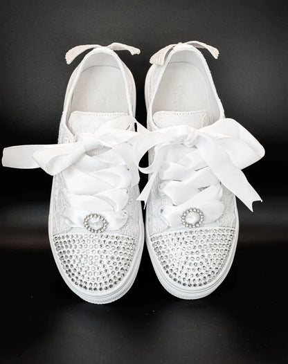 Sweetie Pie - Girls White Sneakers - Elsa