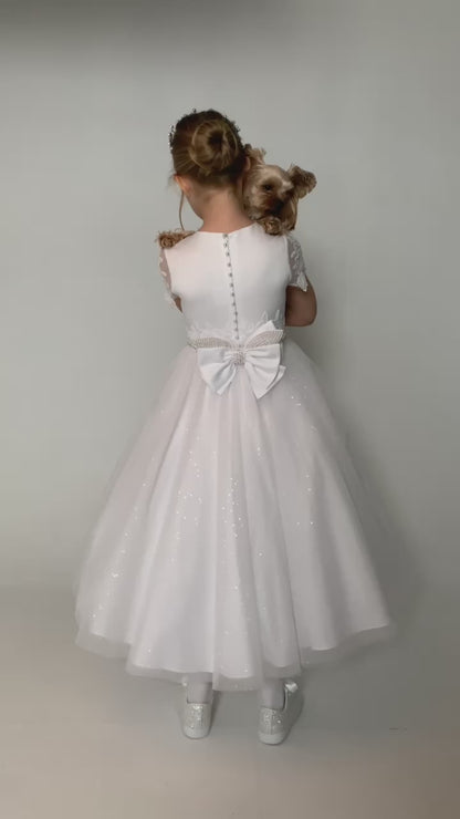 Paula's Communion- White Communion Dress - PJ-66 Long Length