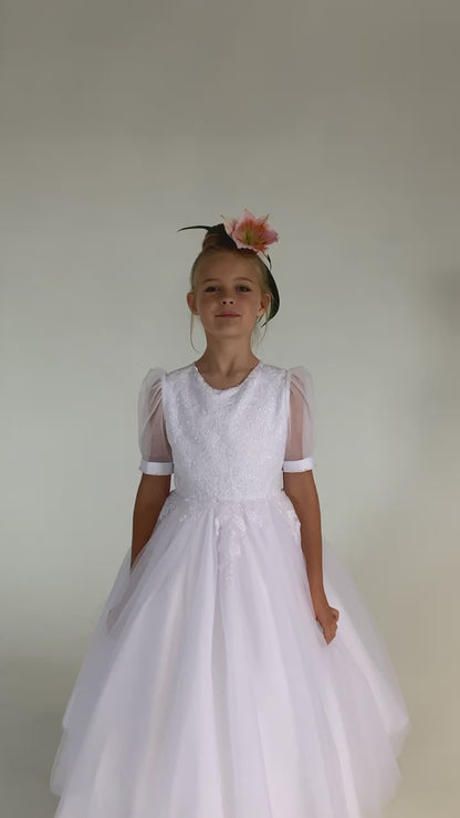 Paula's Communion- White Communion Dress - PJ-51 Long Length