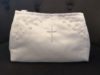 Girls First Communion Bag with Beads and Cross - Charlotte - P120