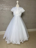 MASSIVE COMMUNION DRESS SALE 2024!!! Poinsettia White Communion Dress - CT5187