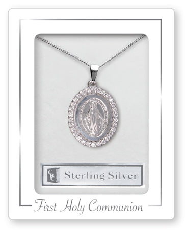 Communion sterling silver miraculous pendant - 69243