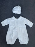 Boys Christening Romper - Ivory