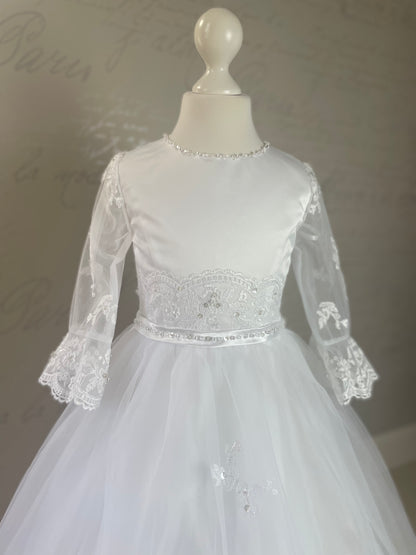 Poinsettia White Communion Dress -CT5205