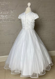 MASSIVE COMMUNION DRESS SALE 2024!!! Poinsettia White Communion Dress - ST1338