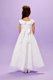 MASSIVE COMMUNION DRESS SALE 2024!!! Peridot White Communion Dress - P166