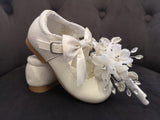 Flowergirl patent ivory shoes - Kirsty