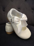 Flowergirl patent ivory shoes - Kirsty